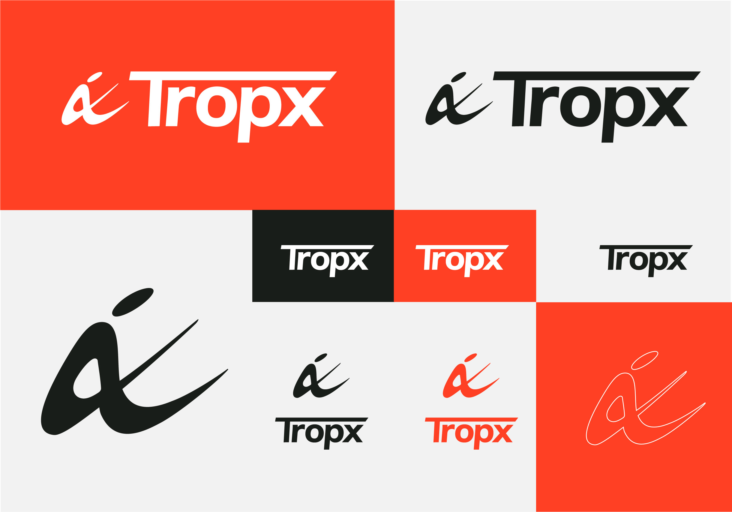 NotFromHere Brand Agency logo design Tropx logo guideline design for fitness