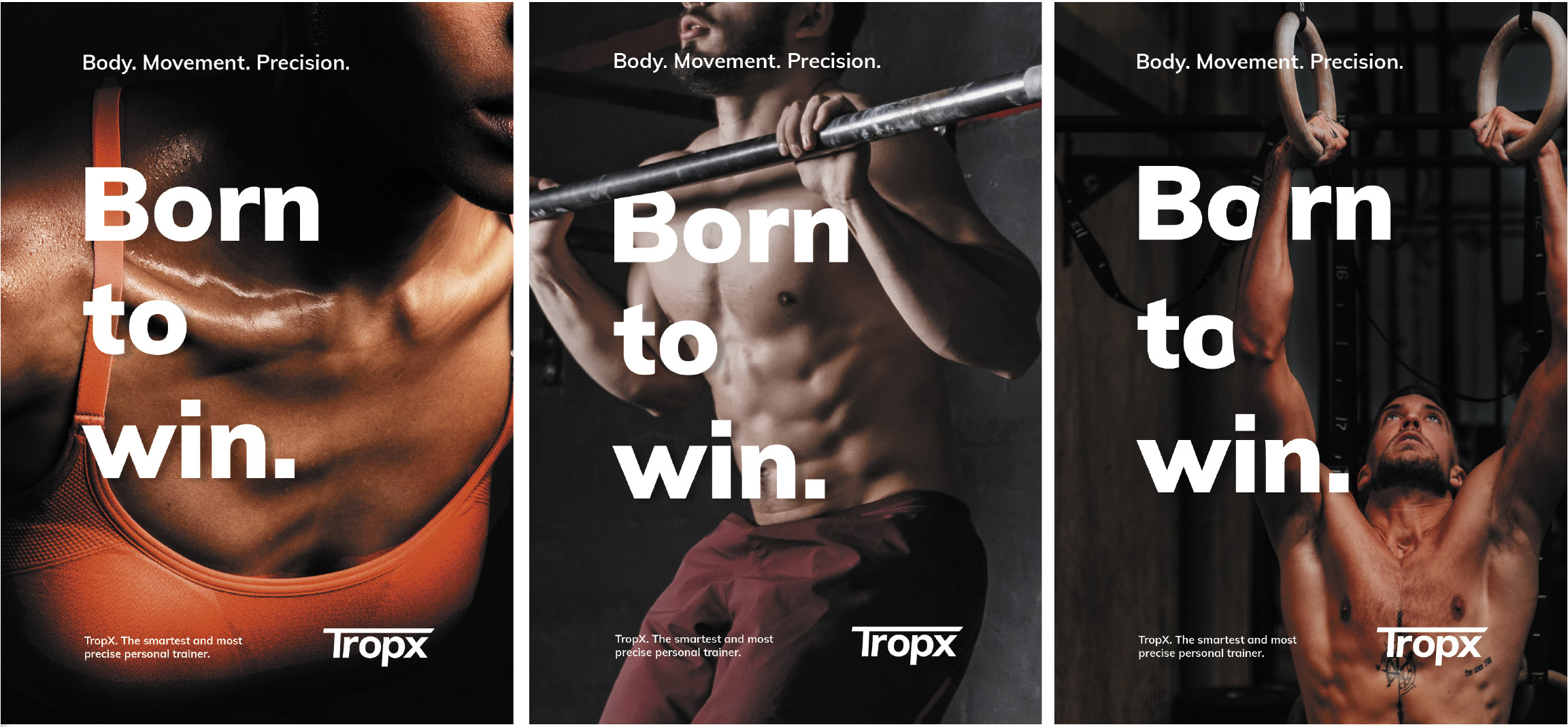 NotFromHere Brand Agency logo design Tropx creative posters design for fitness