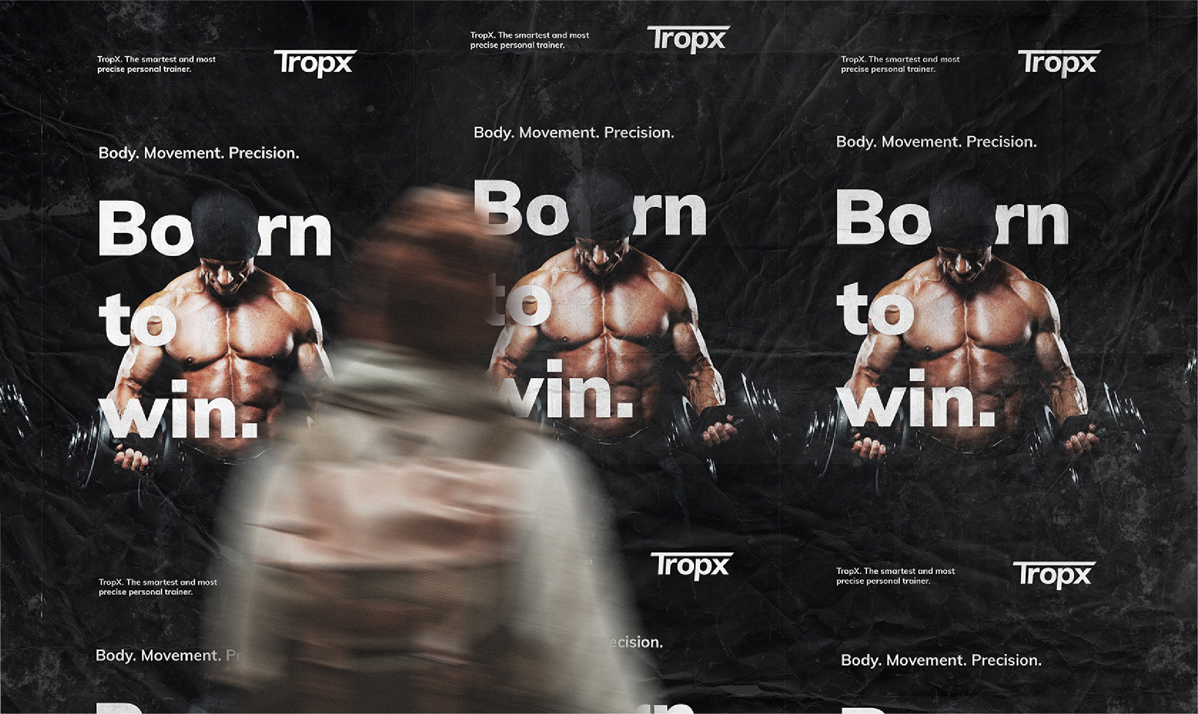 NotFromHere Brand Agency logo design Tropx creative posters design for fitness