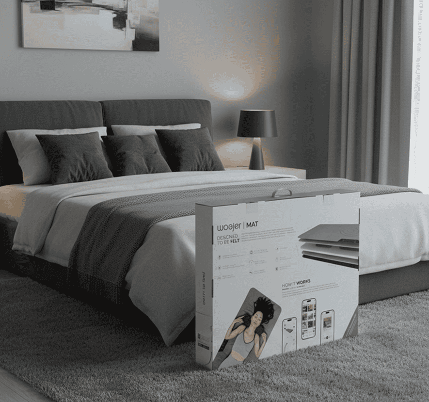 מזרן מדיטציה וולנס NFH על מיטה, פיתוח מותגי וולנס עיצוב אריזות ומוצר